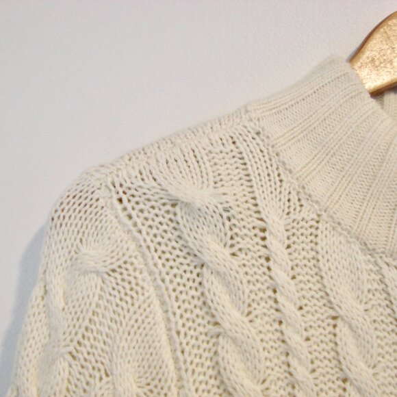 Cream Cable Knit Sweater Dress BRAND NEW NWT Chunky Mockneck Vero Moda Small - Picture 7 of 15